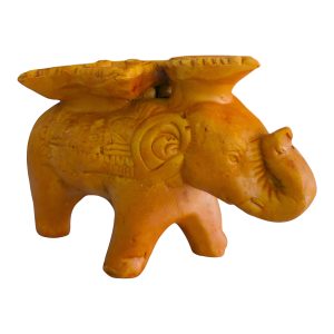 Clay Elephant with Lamp 9cm